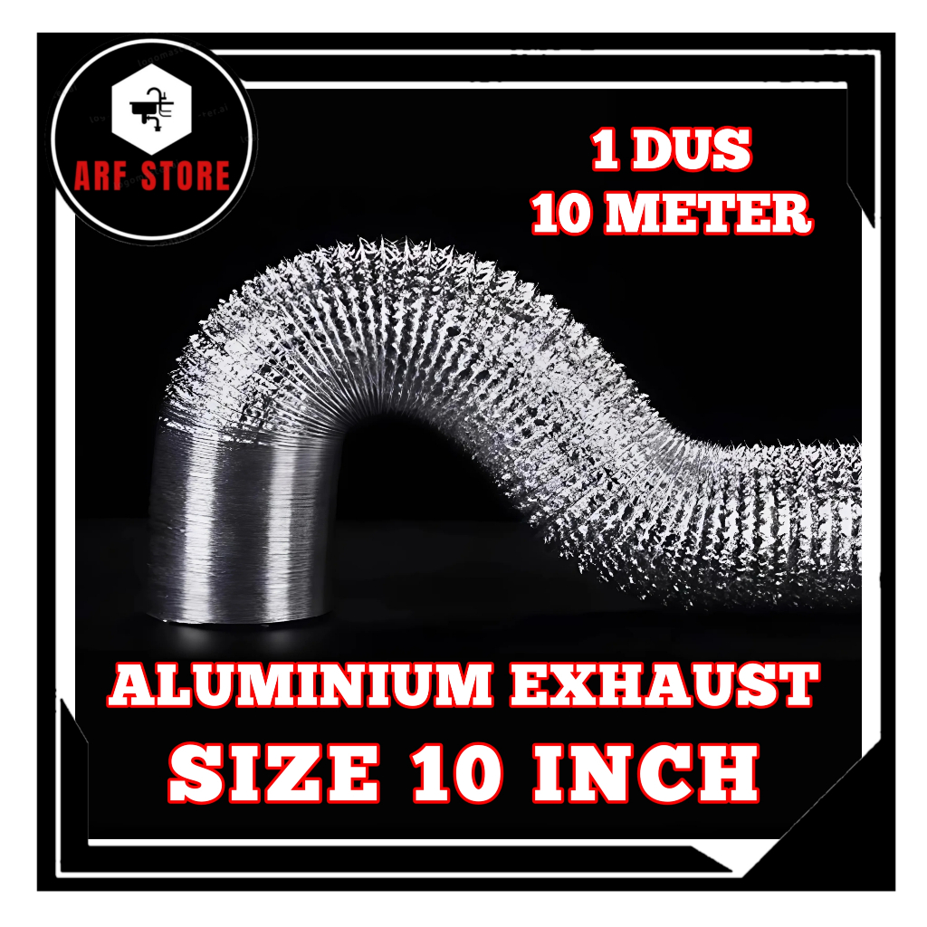 Pipa Exhaust Alumunium 10 inch Cerobong Asap Flexible Harga Per DUS/PACK Penghisap Asap Dapur