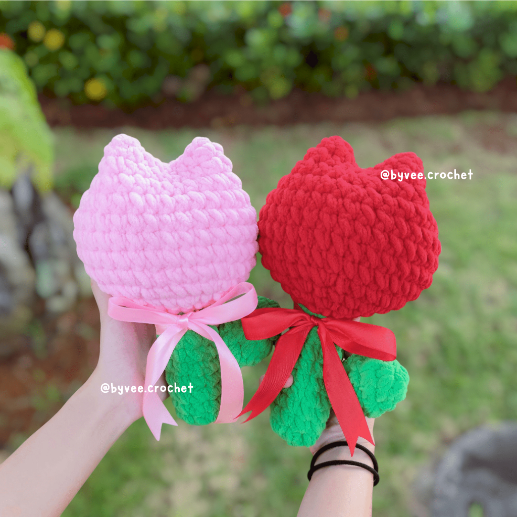 [BYVEE] CROCHET TULIP FLOWER JUMBO || BUNGA TULIP RAJUT JUMBO  || BUNGA TULIP RAJUT || CHUNKY CROCHE