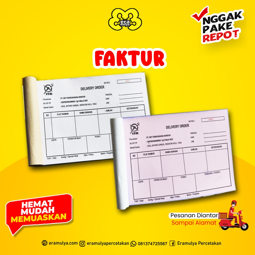

CETAK FAKTUR / NOTA / BON KWITANSI DI PEKANBARU