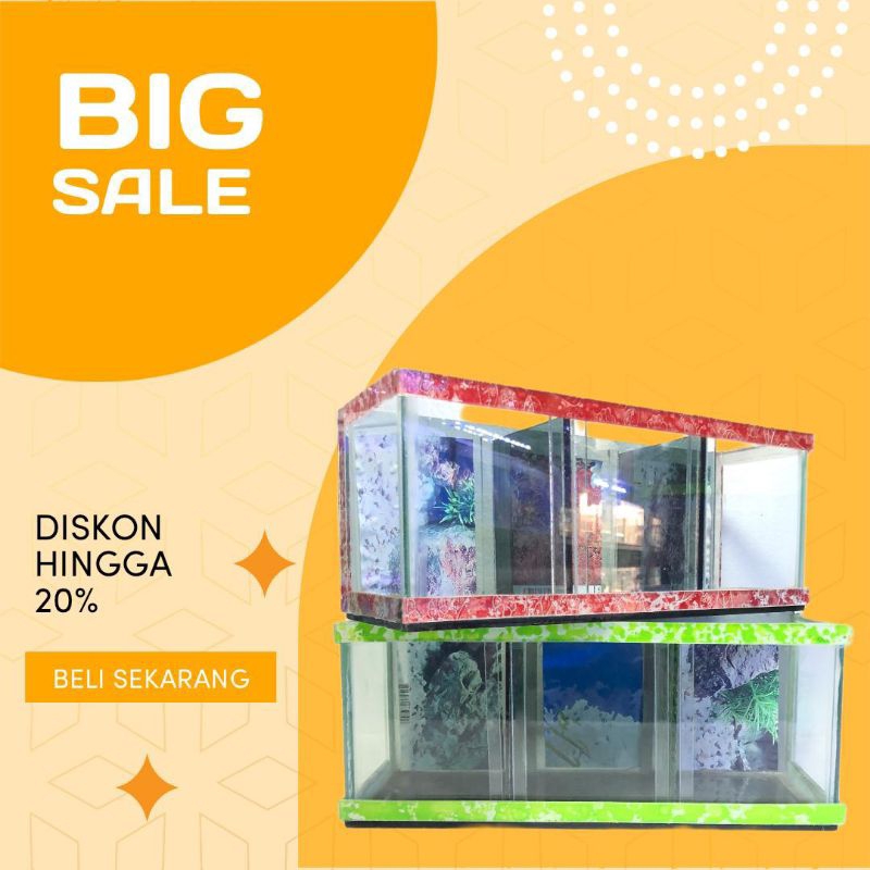 sekat 3 aquarium cupang