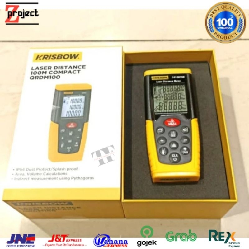 KRISBOW METERAN LASER DIGITAL COMPACT 100 METER / METERAN LASER 100 MTR / METERAN DIGITAL LASER COMP
