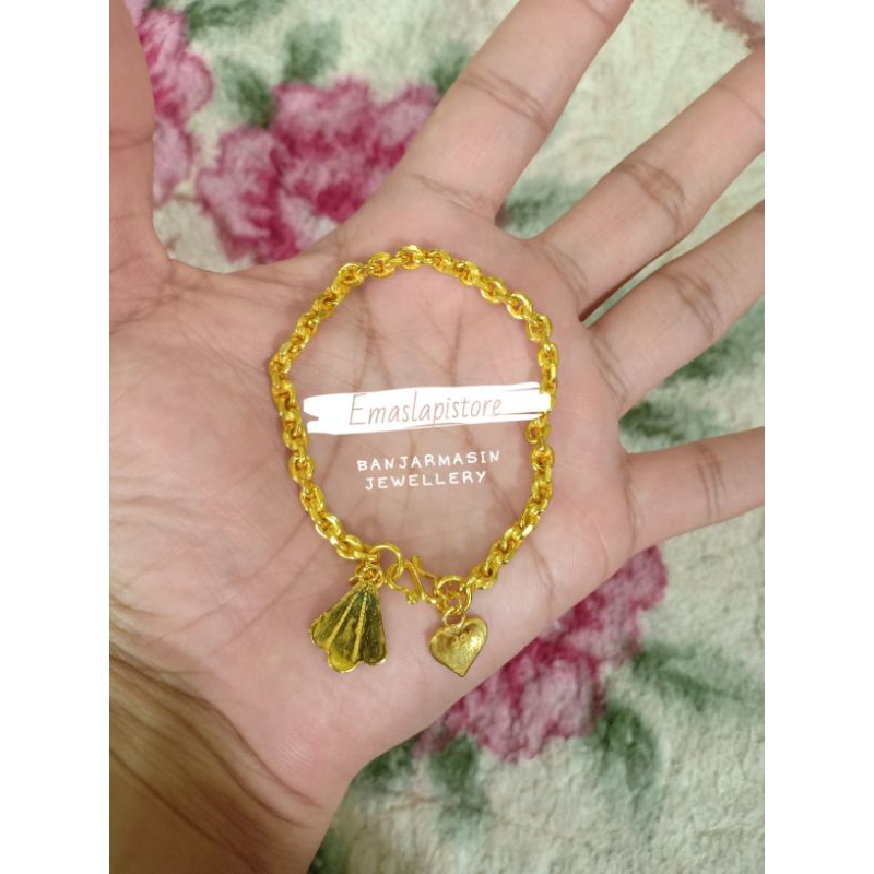 Gelang Mini Rantai Belitung Lapis Emas 999 Banjar