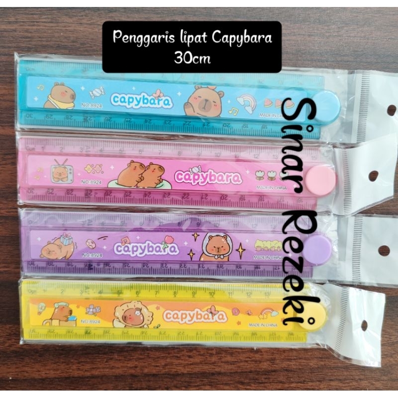 

1 buah!! Penggaris lipat capybara 30cm motif karakter murah lucu/penggaris lipat/rol lipat 30cm/penggaris motif murah