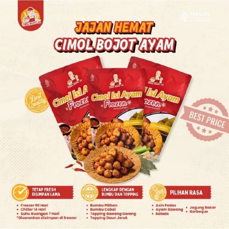 

Cimol Bojot AA Frozen Isi Ayam 25gr