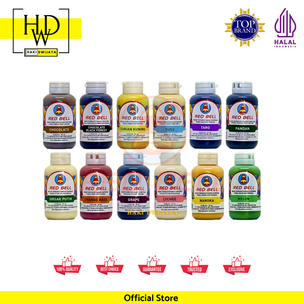 

Red Bell Pasta Perisa dan Pewarna Makanan Minuman 55ml Botol