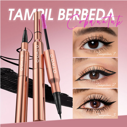 O TWO O 2 IN 1 MASCARA & EYELINER ❤ jselectiv ❤ Maskara Sekaligus Eye Liner O.TWO.O - ORI✔️BPOM✔️COD