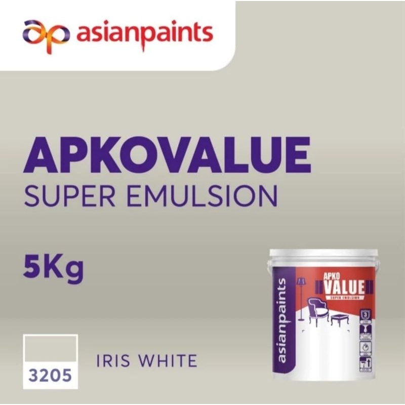 Cat Tembok Interior ASIAN PAINT APKO VALUE 3205 Iris White 5kg