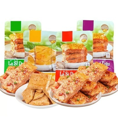 

La Si Dried Tofu Snack / Tahu Semi Kering Asin Gurih Pedas 25gr