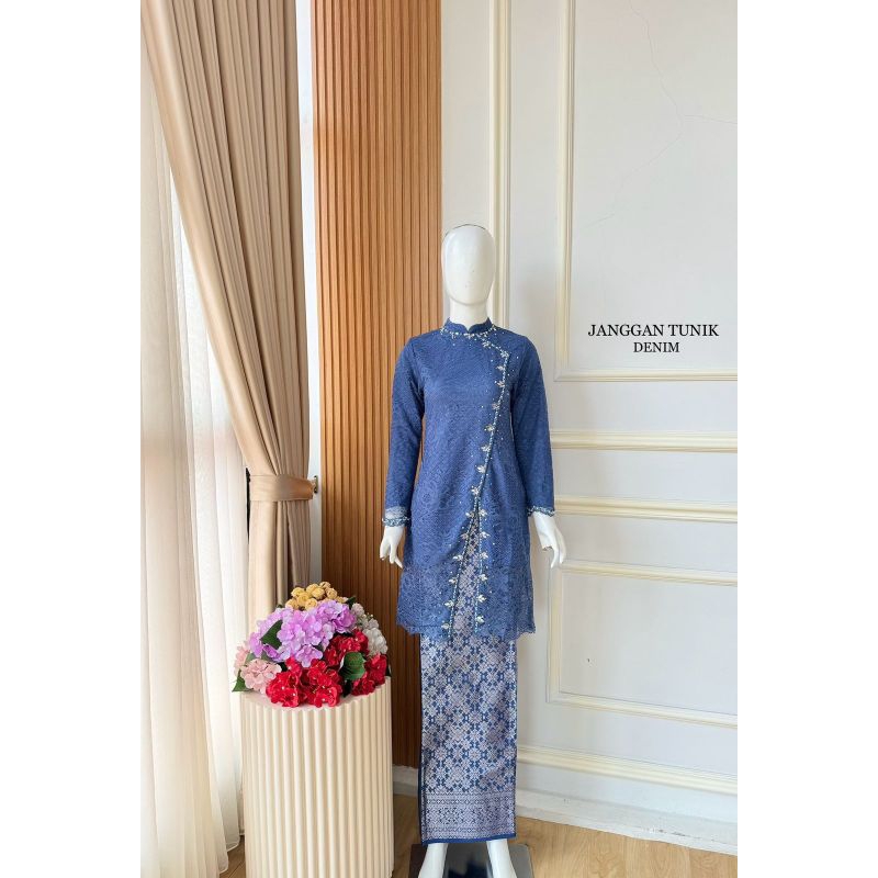 SET TUNIK JANGGAN BRUKAT PAYET / TUNIK PESTA KONDANGAN KOMBINASI ROK SONGKET