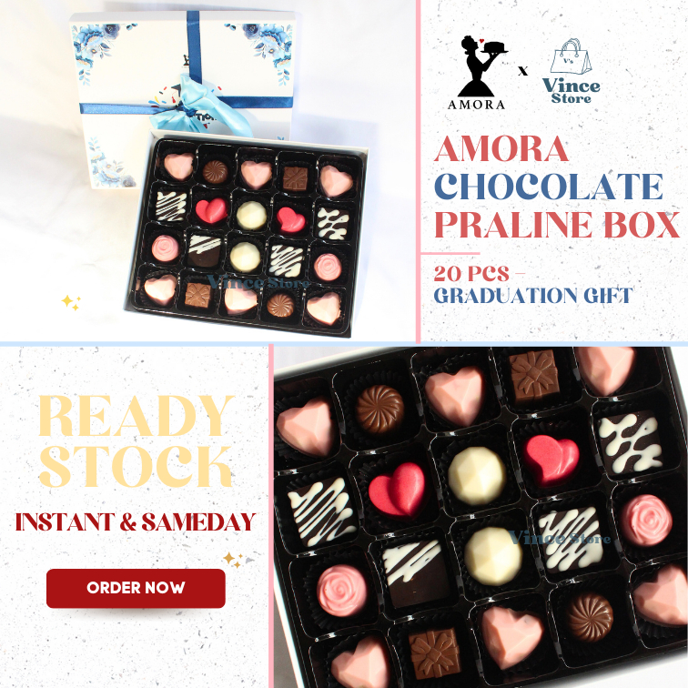 

Chocolate Praline Gift Box by Amora - Hadiah/Kado/Hampers Cokelat Graduation