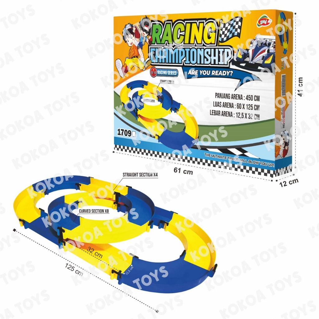 Track Tamiya 1 Jalur Loop Super Tebal Racing Sirkuit untuk Balap Mobil Miniatur dengan Ketebalan Leb