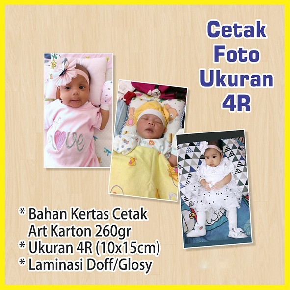 

Cetak 4R Photo Glossy + Laminasi Glossy / Doff