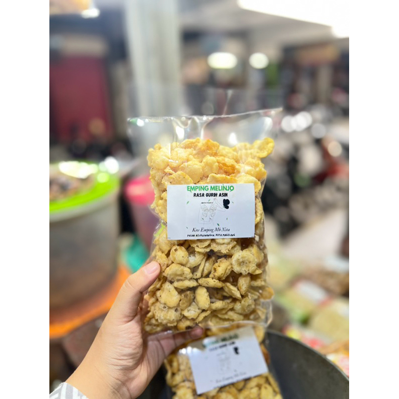

emping gurih asin tinggal makan langsung makan enak rasa gurih asin bawang