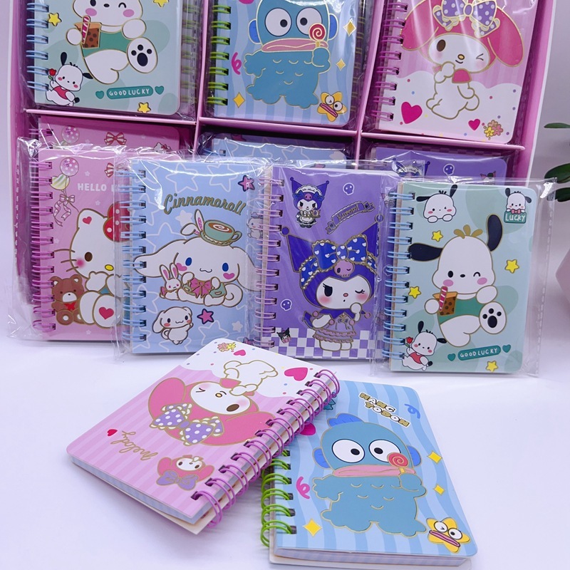 

[PREMIUM] NOTEBOOK DIARY MINI BERWARNA & BERMOTIF SANRIO UKURAN A7 / NOTEBOOK RING