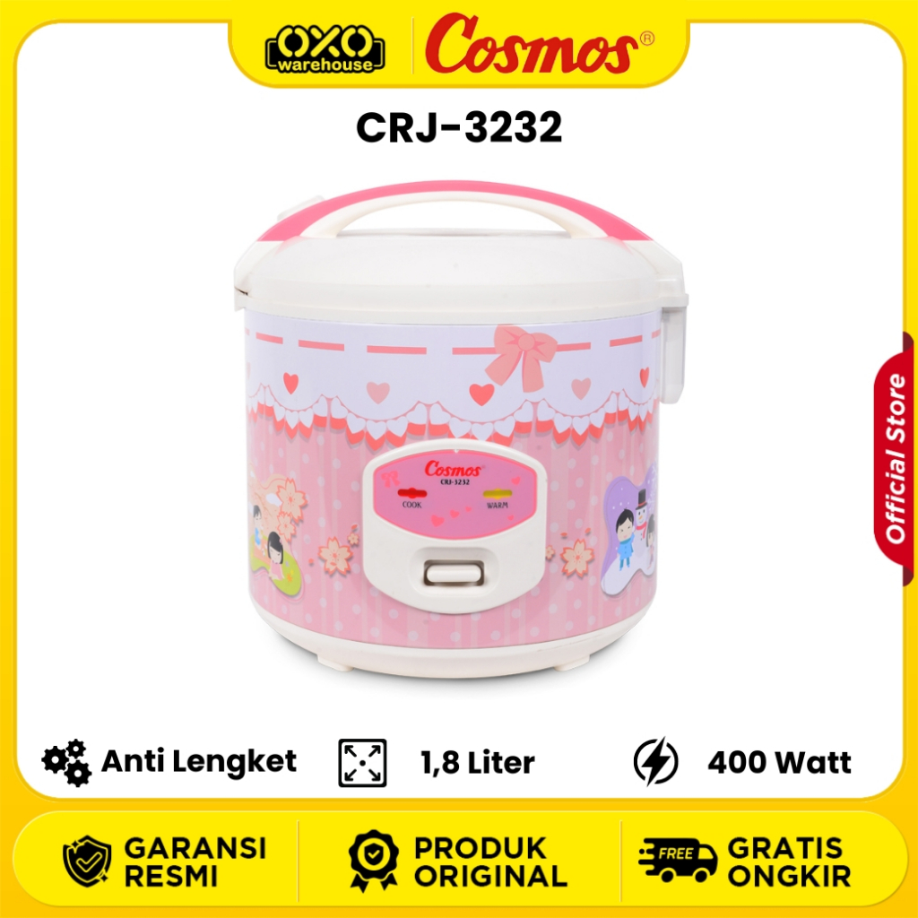 COSMOS Rice Cooker CRJ 3232 Mejikom 2 Liter Anti Lengket Garansi Resmi