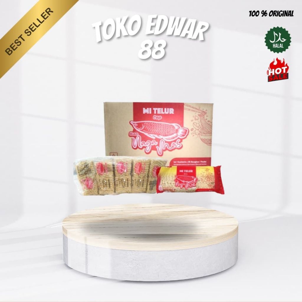 

MIE TELUR IKAN NAGA MAS 200 GR 1 DUS ISI 20 PCS