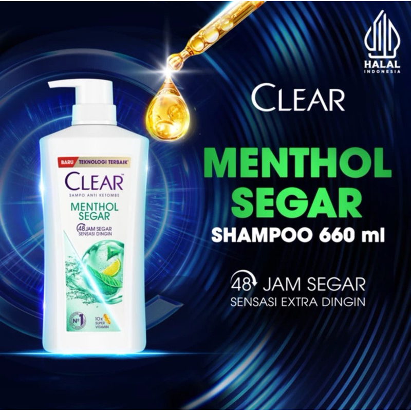 Clear Shampoo Menthol Segar Anti Ketombe 660ml