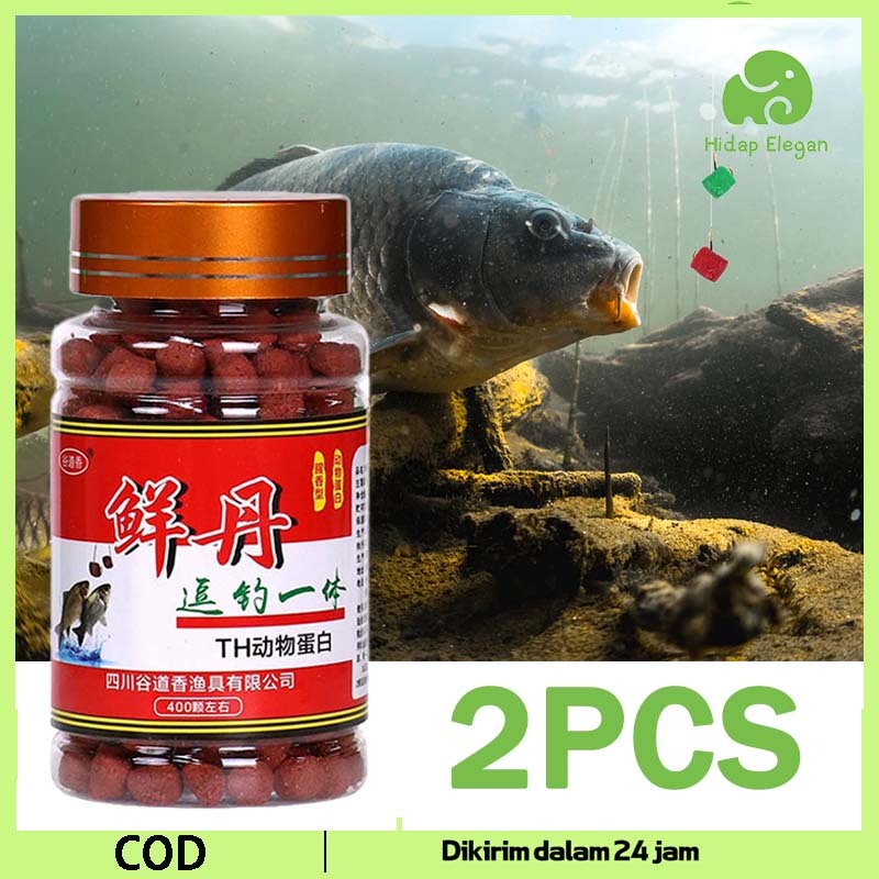 2 Botol Umpan Pancing Butiran Umpan Pelet Butiran Mix Essen Super Kecil Wangi Umpan Pelet Ikan Butir