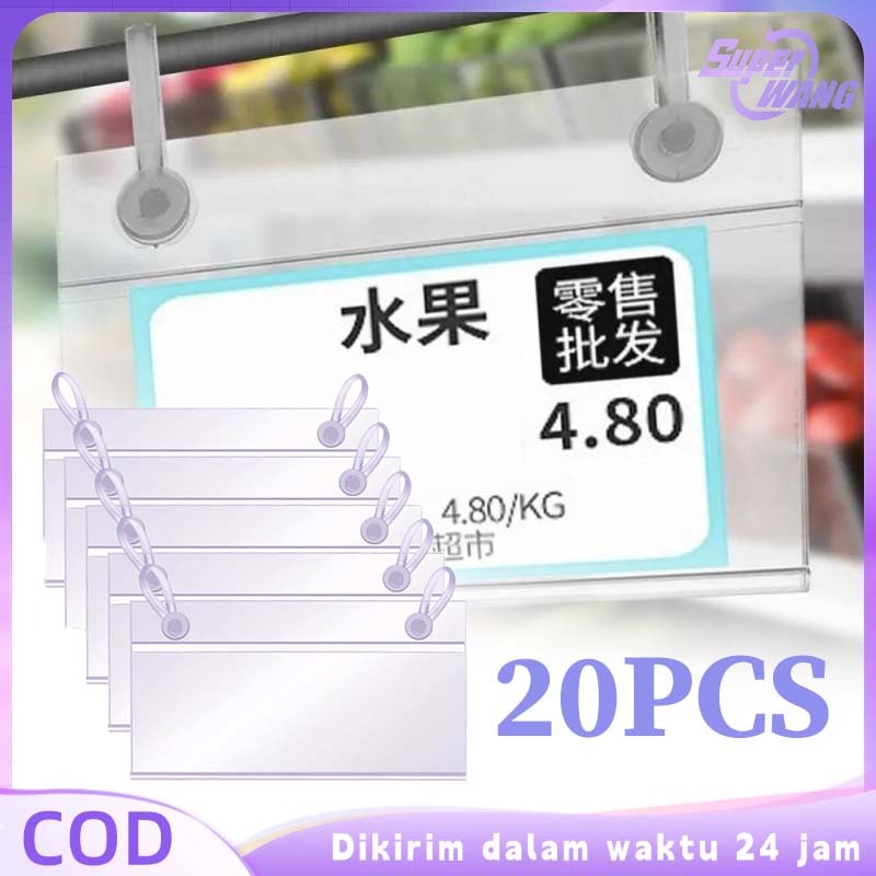 

20pcs Price Tag Gantung 8*5.5cm Price Tag Holder Label Harga Mika Untuk Keranjang Promo