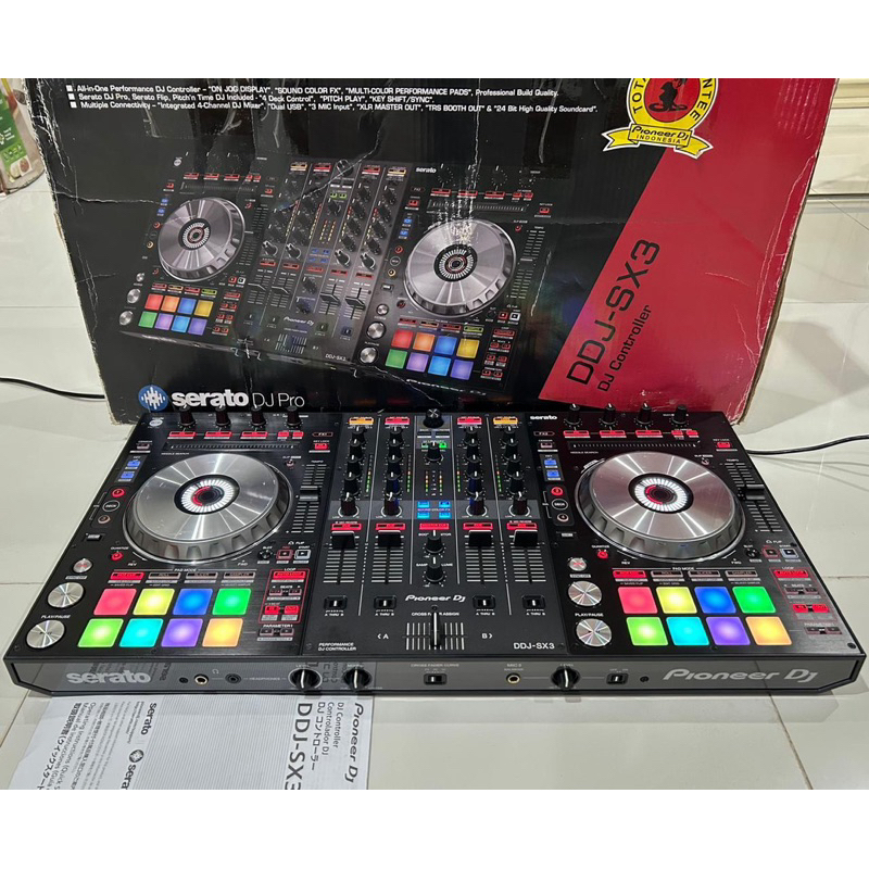 Alat DJ Pioneer DDJ SX3 Fullset Box & Manual Book Include DVS Serato DJ Pro For Controller Pioner DJ