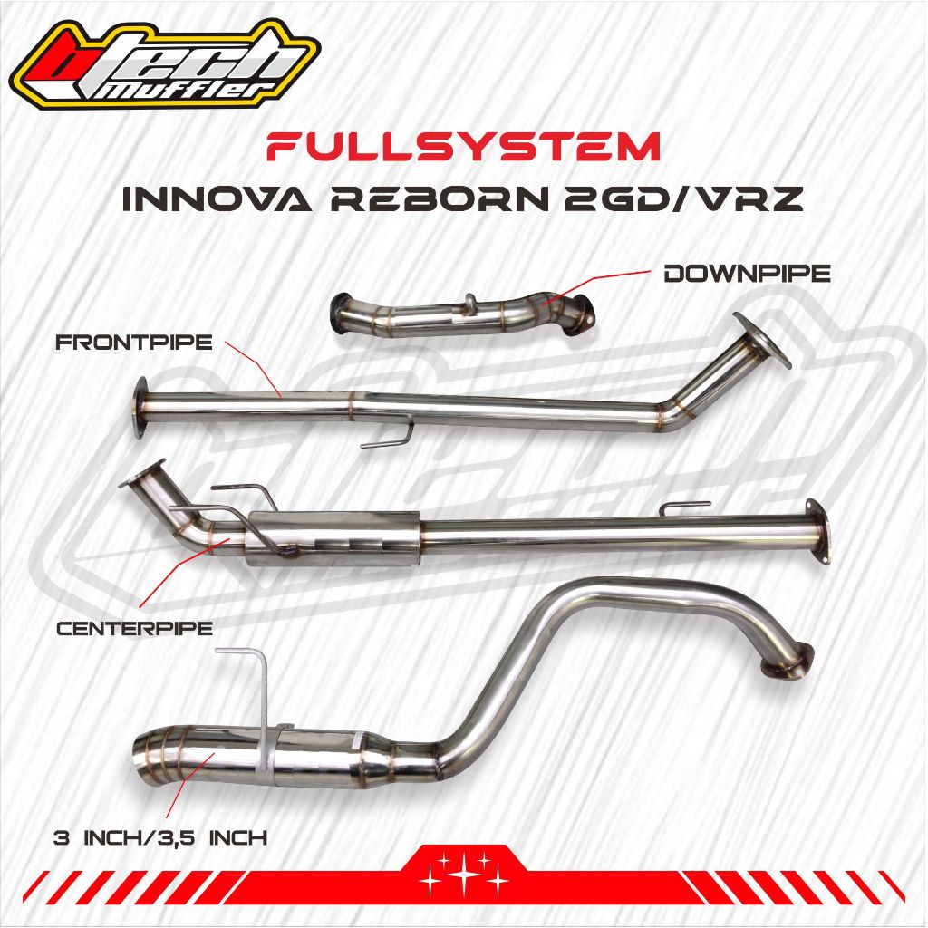 Knalpot Mobil FullSystem Innova Reborn  Fortuner VRZ