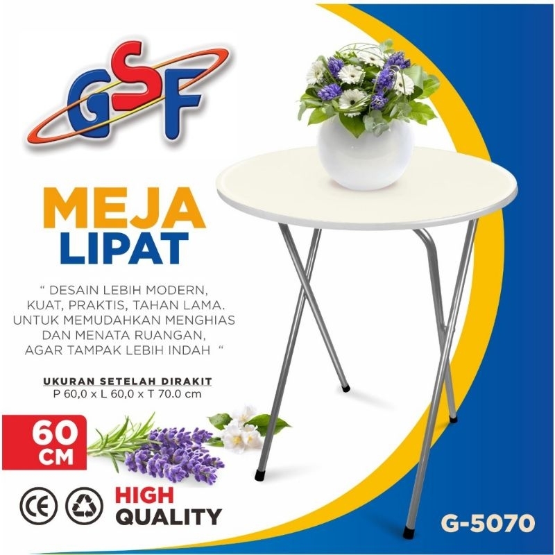 Meja Lipat Bulat GSF / Meja Lipat Bulat Serbaguna