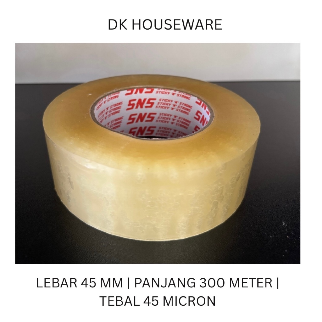 

[DK] Lakban Bening Jumbo 500 Yard 300 Meter X 45MM SNS Harga Pabrik
