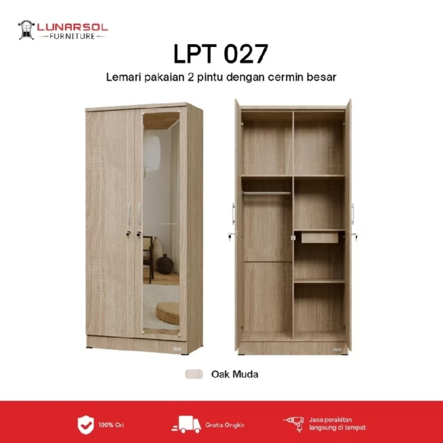 Lemari baju 2 pintu kaca lemari pakaian 2 pintu cermin lemari baju murah