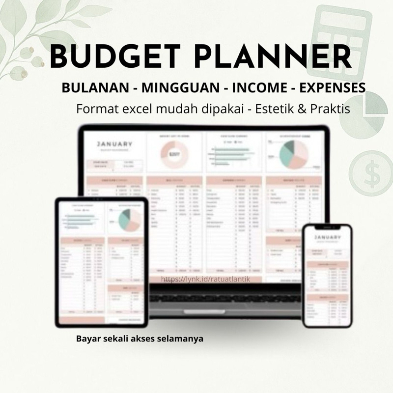 TEMPLATE BUDGETING PLANNER/ template catatan keuangan harian