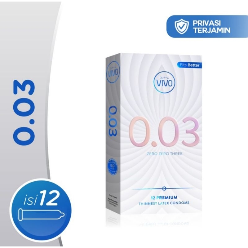 Sensitif Kondom Vivo 0,03 Condom - Kemasan 12 pcs