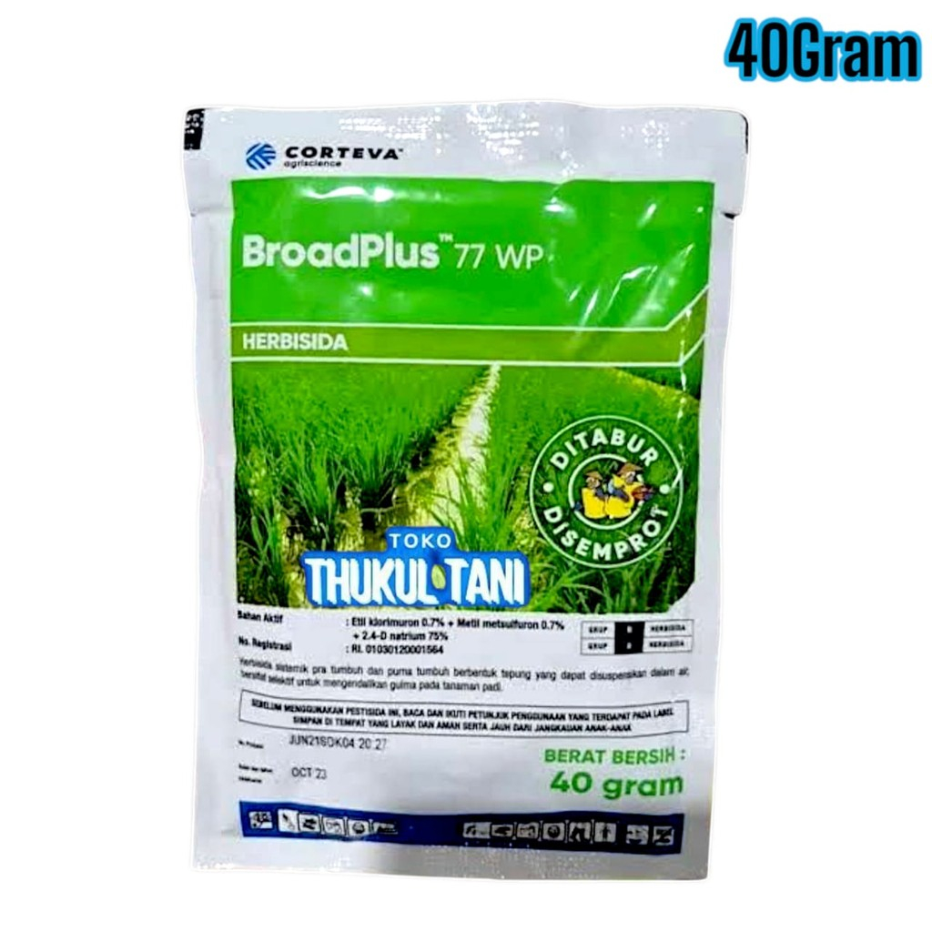 HERBISIDA BROADPLUS 77WP 40GRAM BROAD PLUS CORTEVA RACUN PEMBASMI RUMPUT PADI OBAT PENGENDALI GULMA
