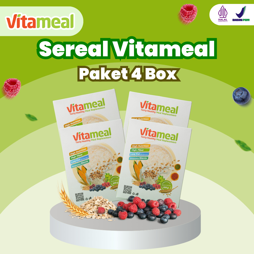 

Vitameal Diabeates Sereal Diet Pengganti Makanan Penurun Gula Darah Paket 4 Box Original