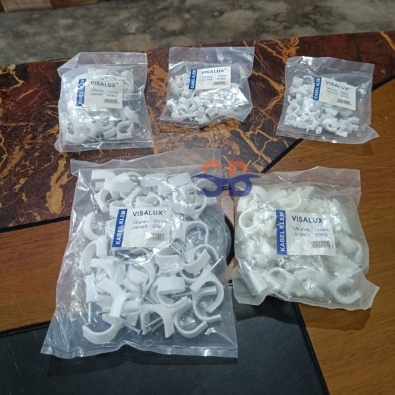 Klem kabel paku beton visalux no. 9/10/12/18/ klem kabel visalux / klem kabel / klem kabel putih / k