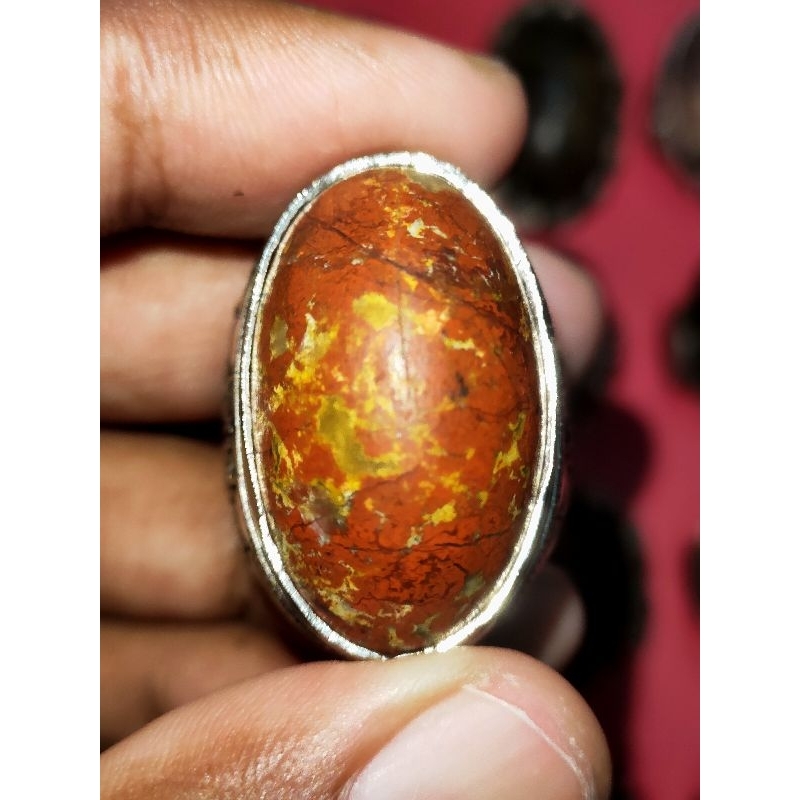 batu akik Jamal ati ayam serat emas