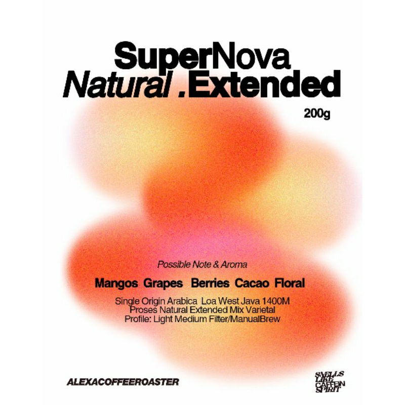 

Supernova Natural Extended Single Origin Arabica Loa West Java 200g Roasted Beans