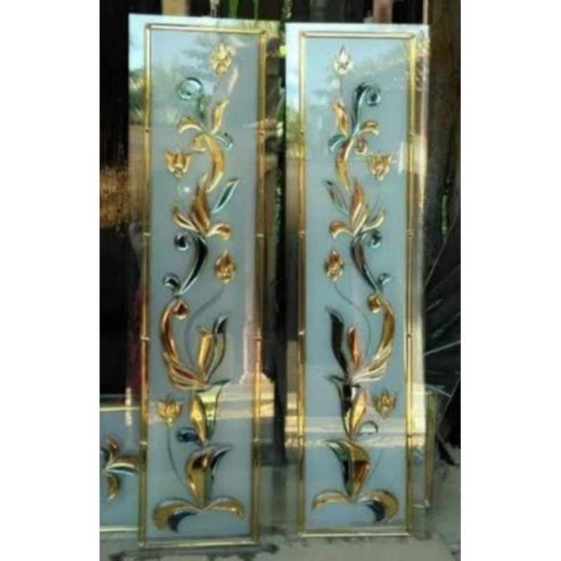 daun cendela kaca inlay