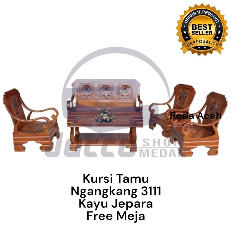 [ JUCCO ] Kursi Tamu Kayu Jepara Ukir - Sofa Tamu Jati Jepara Set Meja Tamu Jati - Kursi Tamu Jati K