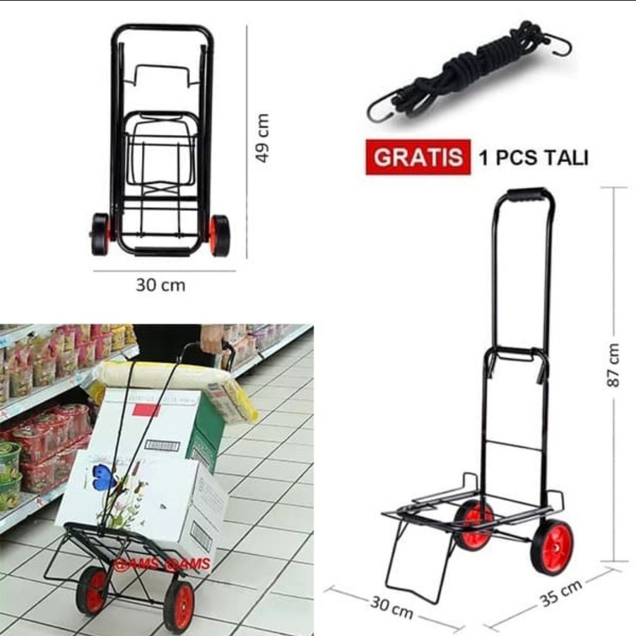 NEW TROLLY LIPAT PORTABLE FREE TALI / TROLLY LIPAT ANGKAT BARANG SERBAGUNA / TROLLY ANGKAT BARANG MU