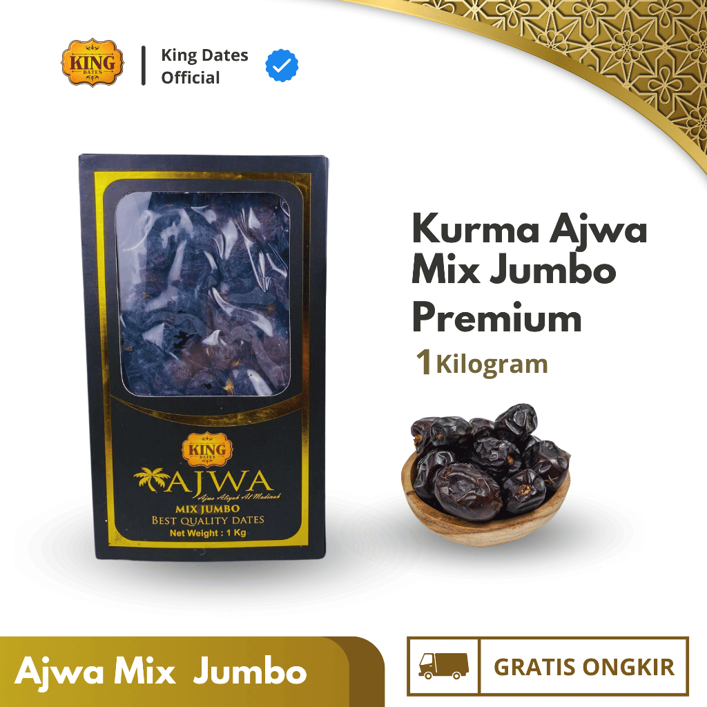 

Kurma King Dates Ajwa 1 Kg (Mix Jumbo + Medium)