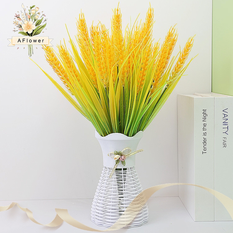 Padi Kering Artificial Bunga Kering Hias Dekorasi Flower Wheat Gandum 7 Cabang