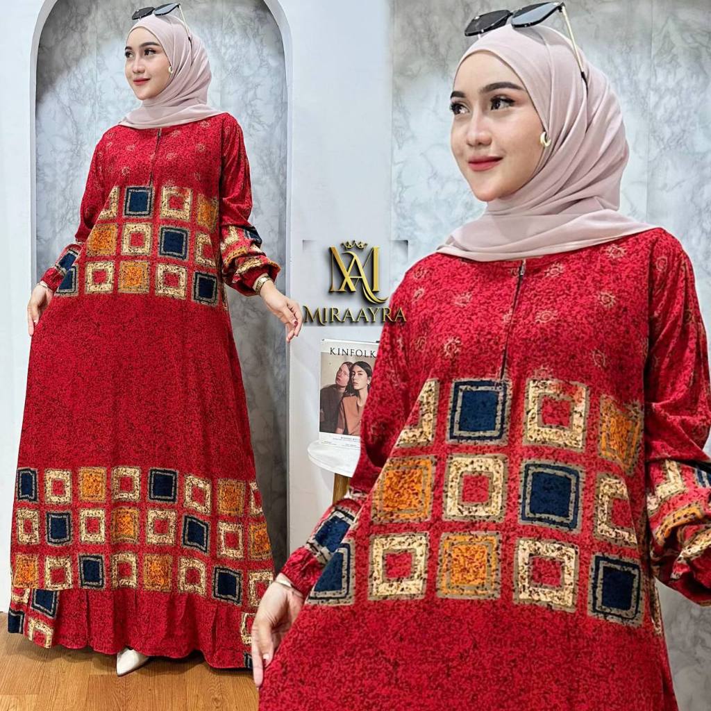 GAMIS KHATIYA Gamis Cap Gamis Rayon Premium Daily Homedress Busui Friendly  (LD 120)