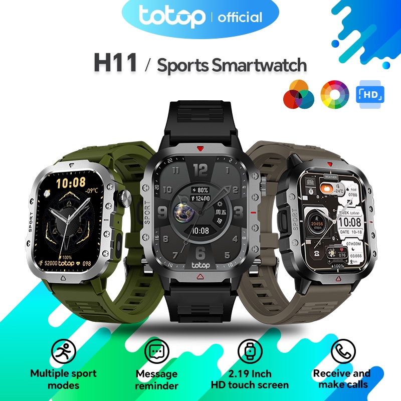 Totop SmartWatch H11 Sports Bluetooth Smartband 2.19 inch HD Screen Full Touch Bluetooth Call Tangan