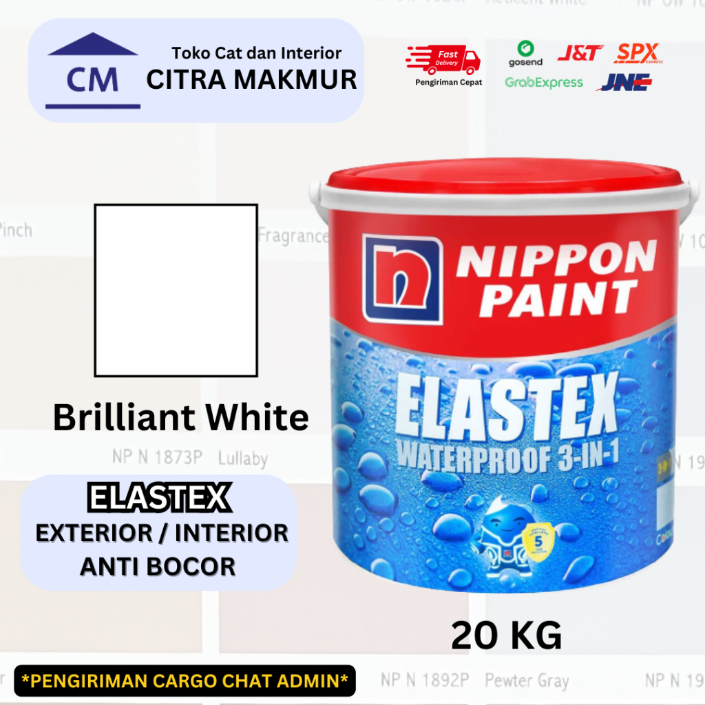 Nippon Elastex BRILLIANT WHITE 1001 - 20 Kg (Cat Putih ANTI BOCOR Nippon Paint)