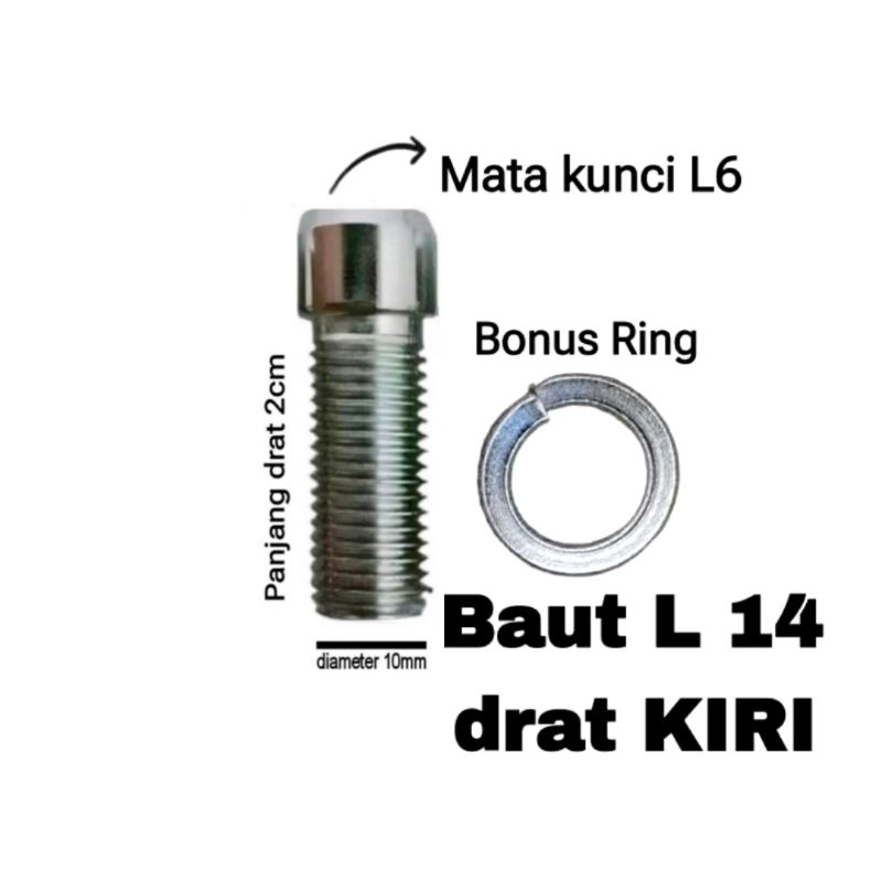 Baut L14 drat Kiri baut spion tomok / baut spion circuit