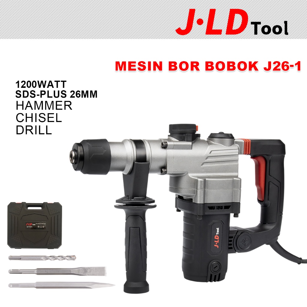 JLD Mesin Drill Bor Bobok Beton JLD Asli J26-1 Hammer Drill Mesin Bor Bobok Bor Tembok Beton 1200W