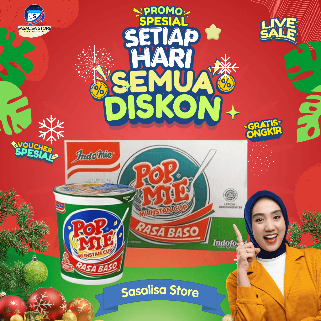 POP MIE Besar Rasa Bakso 1 Dus isi 24pcs Food - Makanan Instan