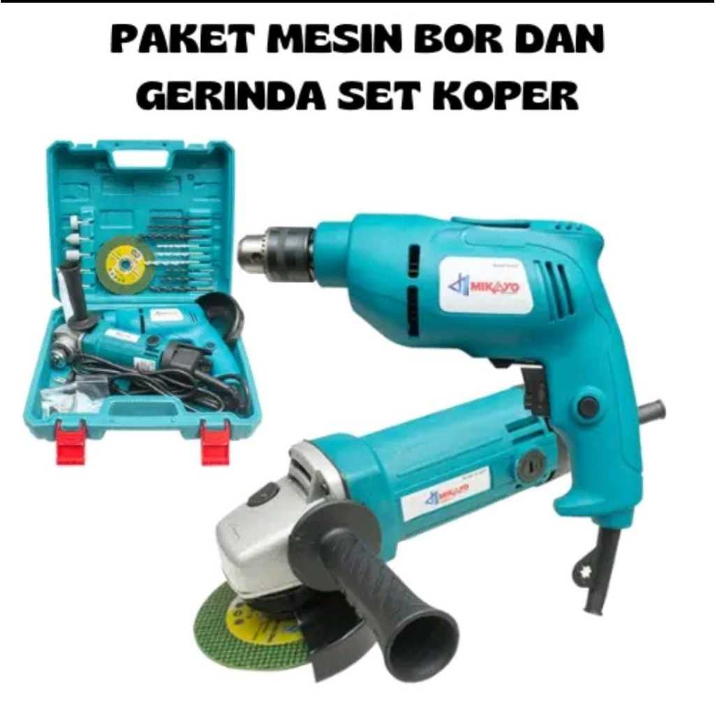 Paket Mesin Gerinda & Mesin Bor Listrik satu set Koper Bor Listrik dan Gerinda Murah dari MIKAYO