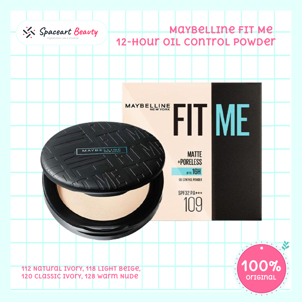 Bedak Maybelline Fit Me 12H Oil Control Powder | Matte Halus Tahan Lama | Semua Jenis Kulit