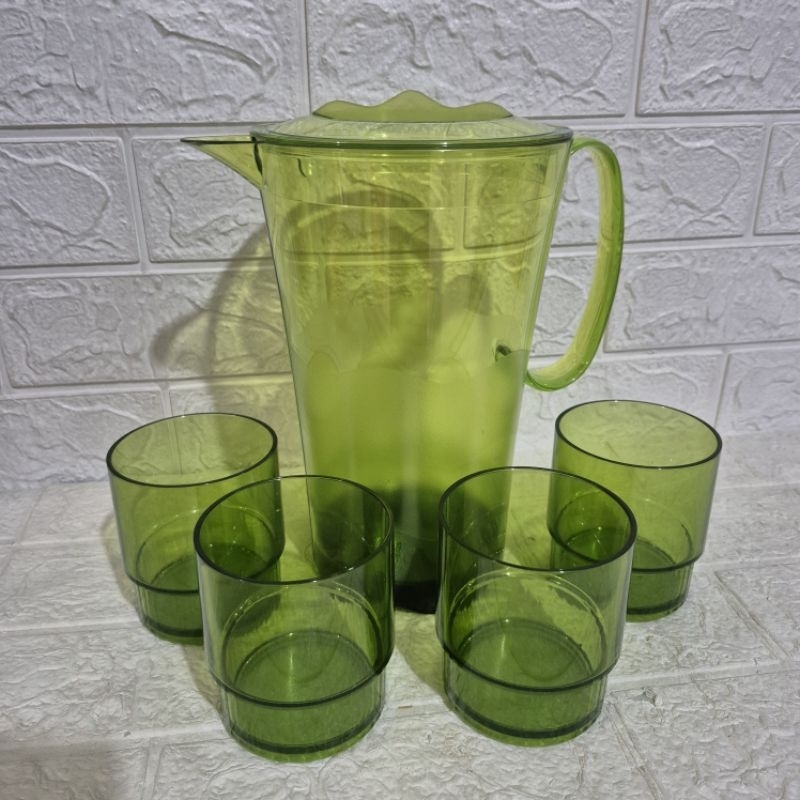 Water color Pitcher Set Tupperware sheerly Set outdoor dining Rosetta