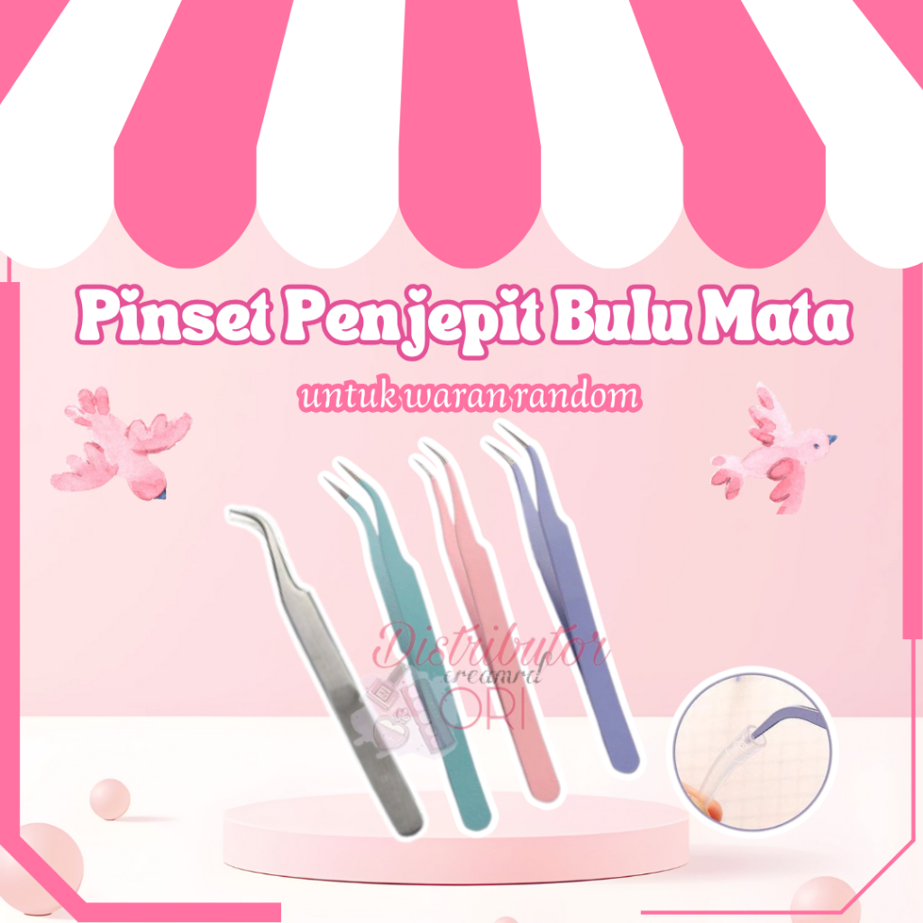 Pinset Penjepit Bulu Mata Stainless Steel / Klip Bulu Mata Eyelasher / Tweezer | RANDOM / PINSET EYE